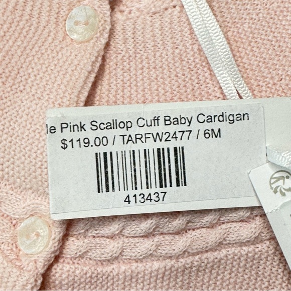 NWT TARTINE ET CHOCOLATE Pink Baby Girl Cardigan Sweater Cotton Cashmere Size 6M - Picture 4 of 15